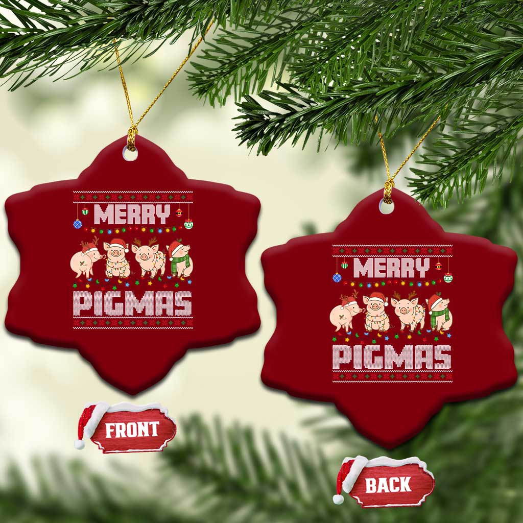 Funny Merry Pigmas Ceramic Ornament Christmas Pig Ugly Sweater Gift TS12 Print Your Wear