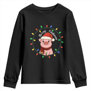 Funny Merry Oinkmas Youth Sweatshirt Farmer Christmas Pig Lover Gift TS12 Black Print Your Wear
