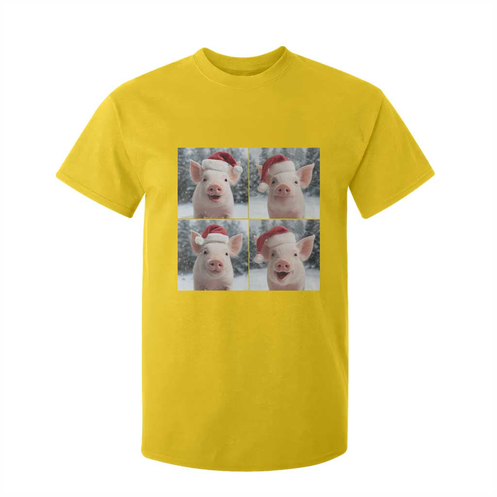 Funny Pig With Santa Hat Photobooth T Shirt For Kid Christmas Gift TS12 Daisy Print Your Wear