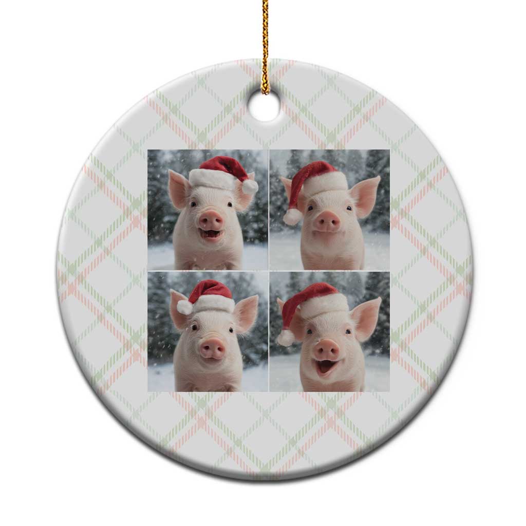 Funny Pig With Santa Hat Photobooth Ceramic Ornament Christmas Gift TS12 1pc Christmas Plaid Print Your Wear