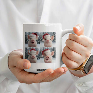 Funny Pig With Santa Hat Photobooth Coffee Mug Christmas Gift TS12 Print Your Wear