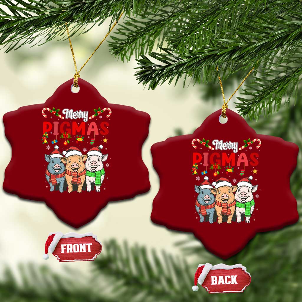 Funny Merry Pigmas Ceramic Ornament Christmas Pigs Farm Gift TS12 Print Your Wear