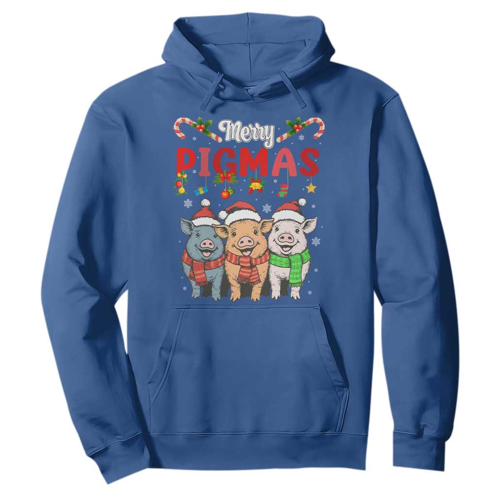 Funny Merry Pigmas Hoodie Christmas Pigs Farm Gift TS12 Royal Blue Print Your Wear