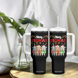 Funny Merry Pigmas Tumbler With Handle Christmas Pigs Farm Gift TS12 Print Your Wear