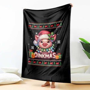 Funny Merry Oinkmas Throw Blanket Pig Lover Ugly Christmas Gift TS12 Print Your Wear