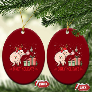 Oinky Holidays Ceramic Ornament Funny Christmas Pig Lover Gift TS12 Print Your Wear