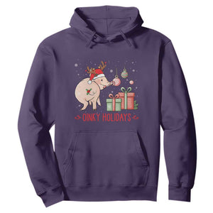 Oinky Holidays Hoodie Funny Christmas Pig Lover Gift TS12 Purple Print Your Wear