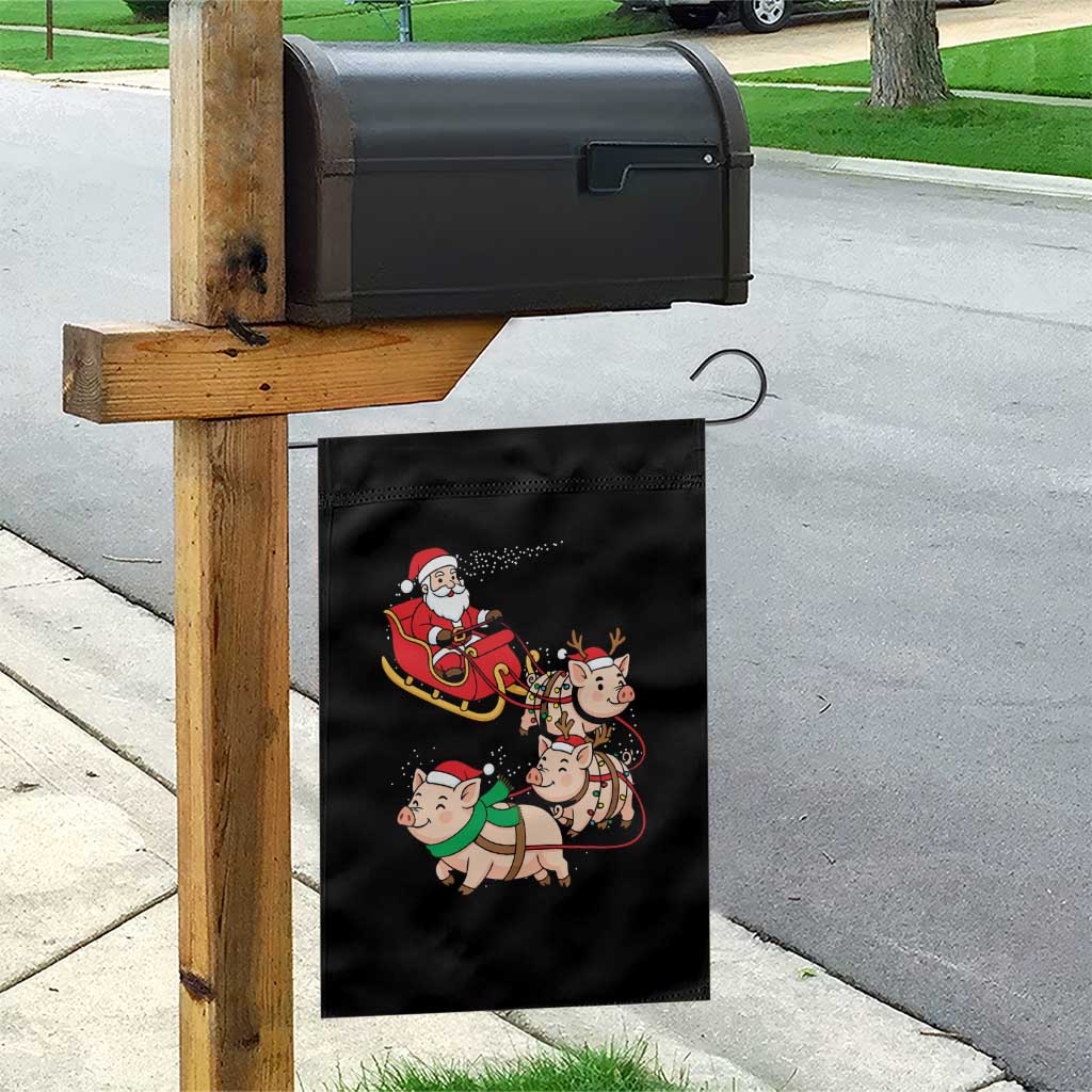 Santa Pig Sleigh Crew Garden Flag Funny Christmas Pig Lover Gift TS12 Print Your Wear