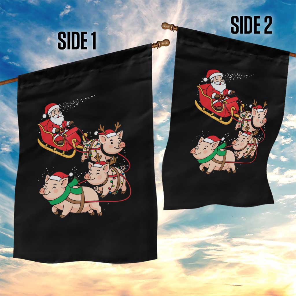 Santa Pig Sleigh Crew Garden Flag Funny Christmas Pig Lover Gift TS12 Print Your Wear