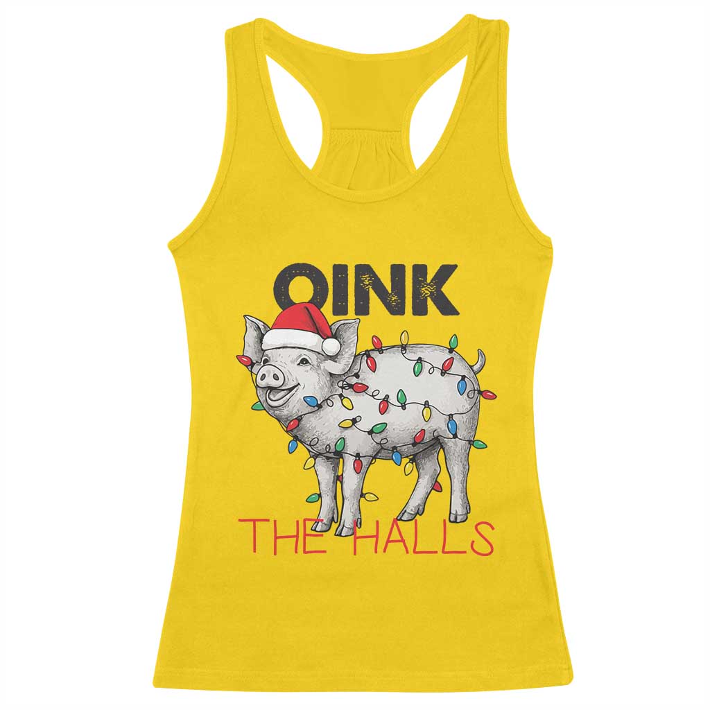 Oink The Halls Racerback Tank Top Funny Christmas Pig Lover Gift TS12 Daisy Print Your Wear