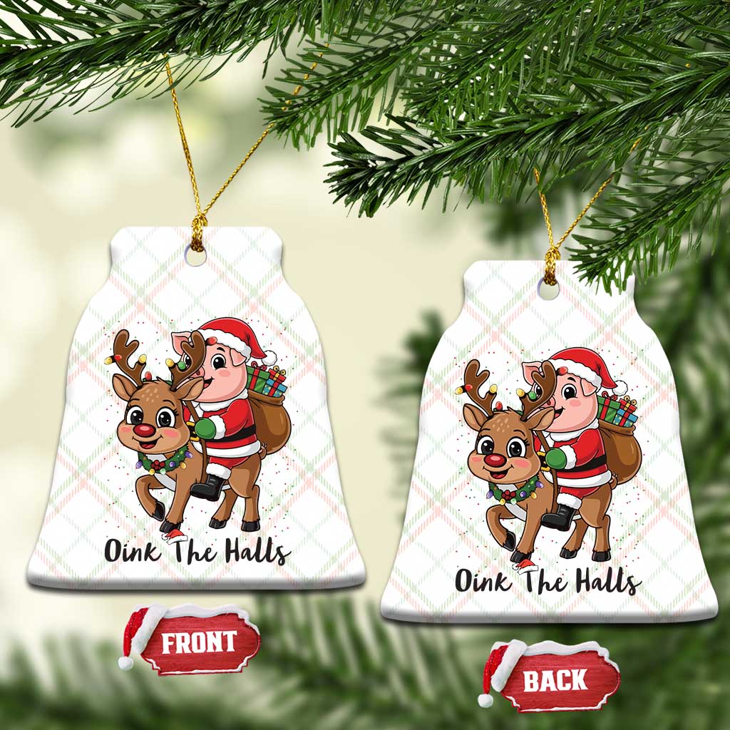 Oink The Halls Ceramic Ornament Pig Christmas Farm Life Gift TS12 Print Your Wear