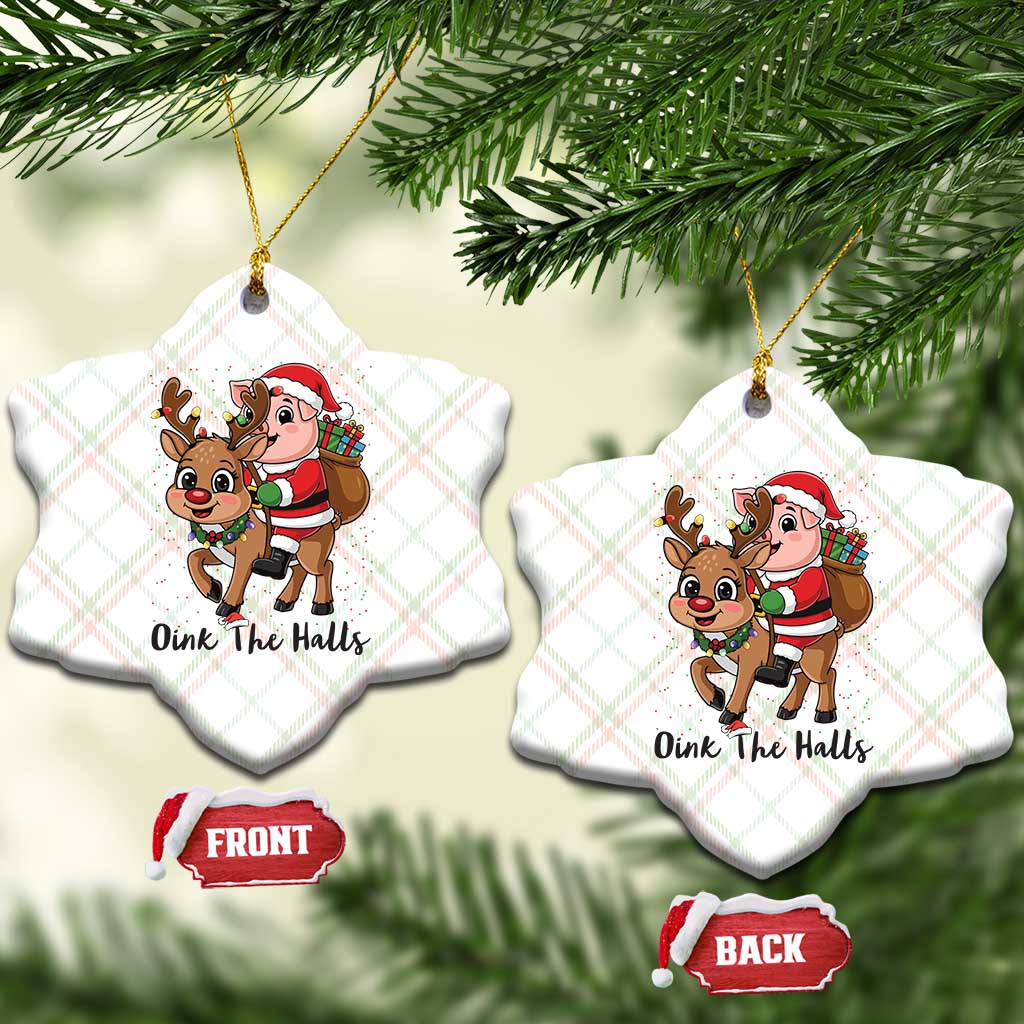 Oink The Halls Ceramic Ornament Pig Christmas Farm Life Gift TS12 Print Your Wear