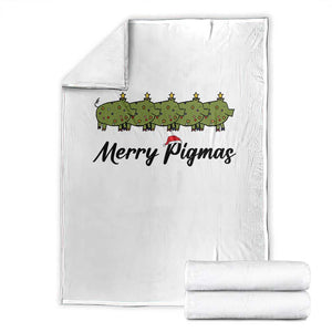 Merry Pigmas Throw Blanket Holiday Gift For Pig Lovers TS12 White Print Your Wear
