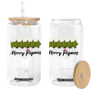 Merry Pigmas Glass Can Holiday Gift For Pig Lovers TS12 Print Your Wear