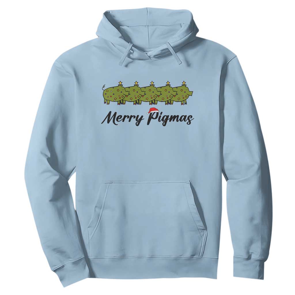 Merry Pigmas Hoodie Holiday Gift For Pig Lovers TS12 Light Blue Print Your Wear