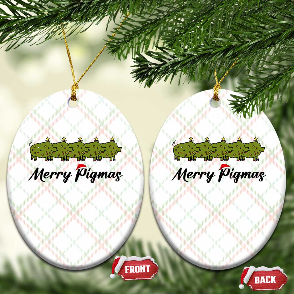 Merry Pigmas Ceramic Ornament Holiday Gift For Pig Lovers TS12 Print Your Wear