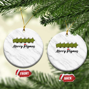 Merry Pigmas Ceramic Ornament Holiday Gift For Pig Lovers TS12 1pc White Marble Print Your Wear