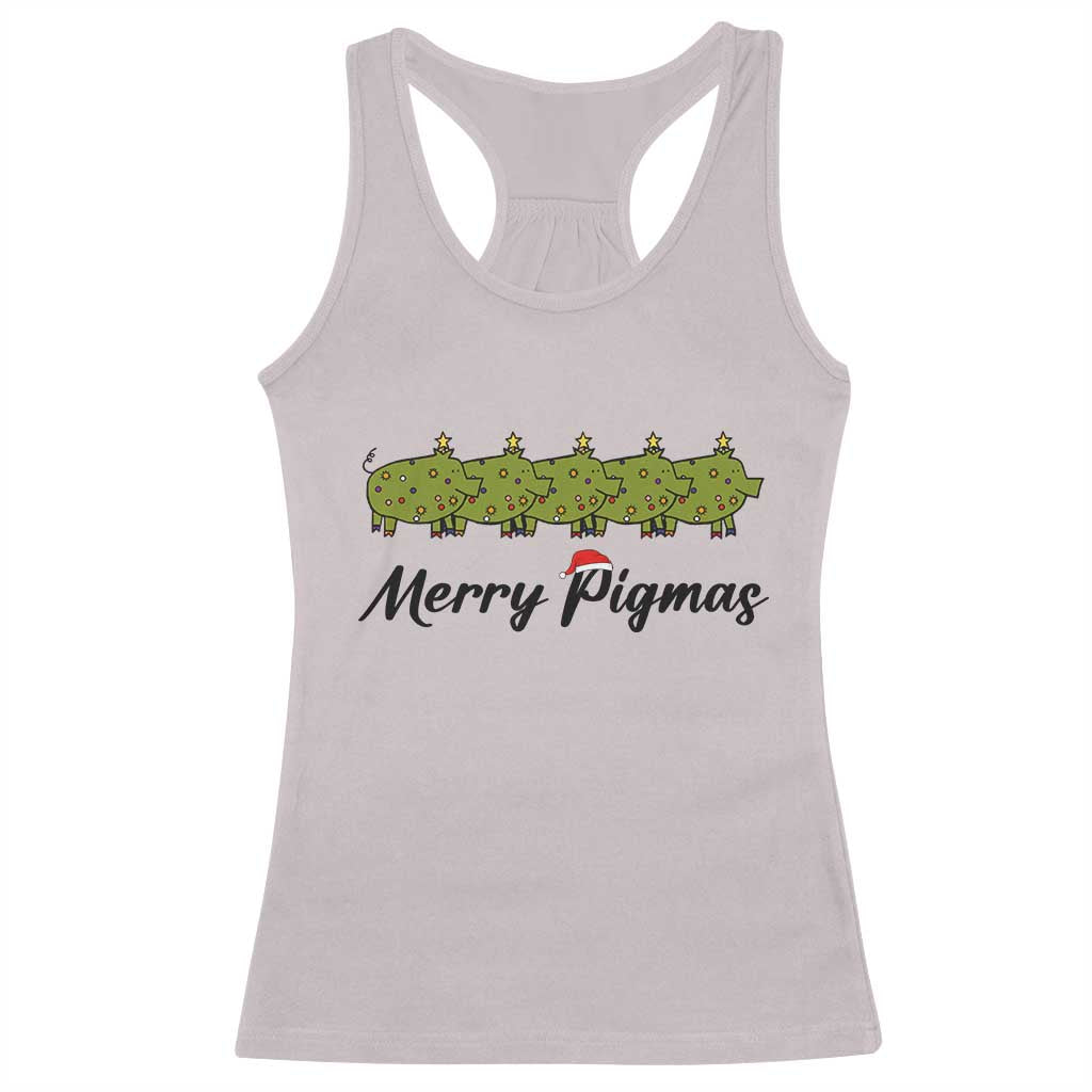 Merry Pigmas Racerback Tank Top Holiday Gift For Pig Lovers TS12 Ice Gray Print Your Wear