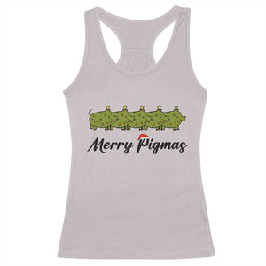 Merry Pigmas Racerback Tank Top Holiday Gift For Pig Lovers TS12 Ice Gray Print Your Wear