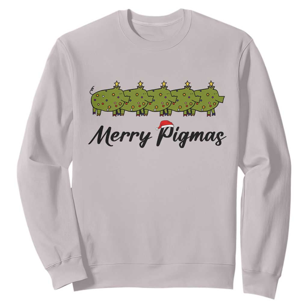Merry Pigmas Sweatshirt Holiday Gift For Pig Lovers TS12 Ice Gray Print Your Wear