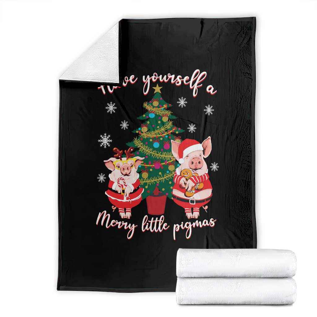 Have Yourself A Merry Little Pigmas Throw Blanket Christmas Pig Lover Farm Life TS12 Black Print Your Wear