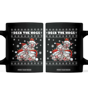 Deck The Hogs Ugly Christmas Sweater Coffee Mug Pig Lover Gift TS12 Black Print Your Wear