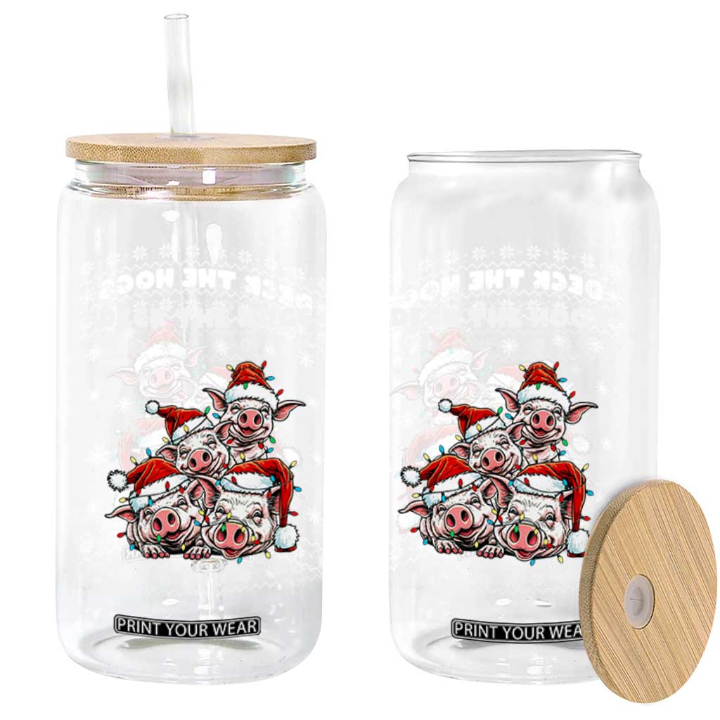 Deck The Hogs Ugly Christmas Sweater Glass Can Pig Lover Gift TS12 Print Your Wear