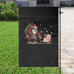 Christmas Cryptid Farm Life Gift Garden Flag Funny Bigfoot Chasing Pig TS12 Print Your Wear