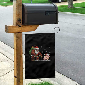 Christmas Cryptid Farm Life Gift Garden Flag Funny Bigfoot Chasing Pig TS12 Print Your Wear