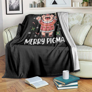 Christmas Pig Drinking Beer Throw Blanket Funny Merry Pigmas Gift TS12 Print Your Wear