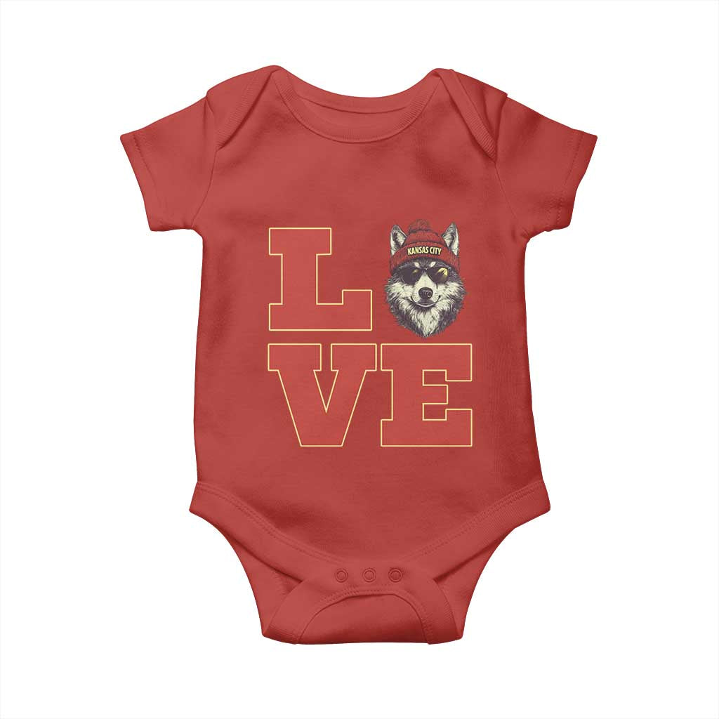 Midwest Wolf Football Pride Baby Onesie Game Day Gift TS12 Red Print Your Wear