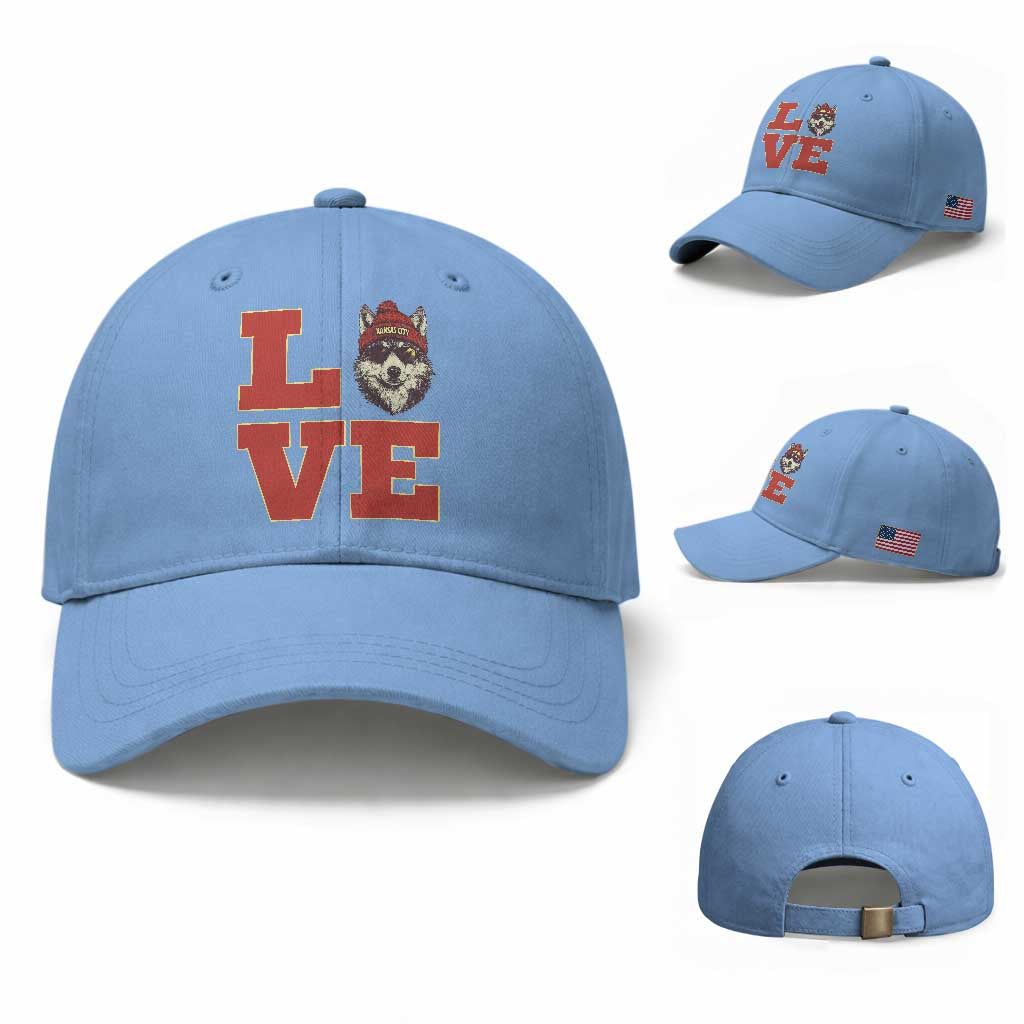 Midwest Wolf Football Pride Baseball Cap Game Day Gift TS12 Baseball Cap Universal Fit Light Blue Print Your Wear