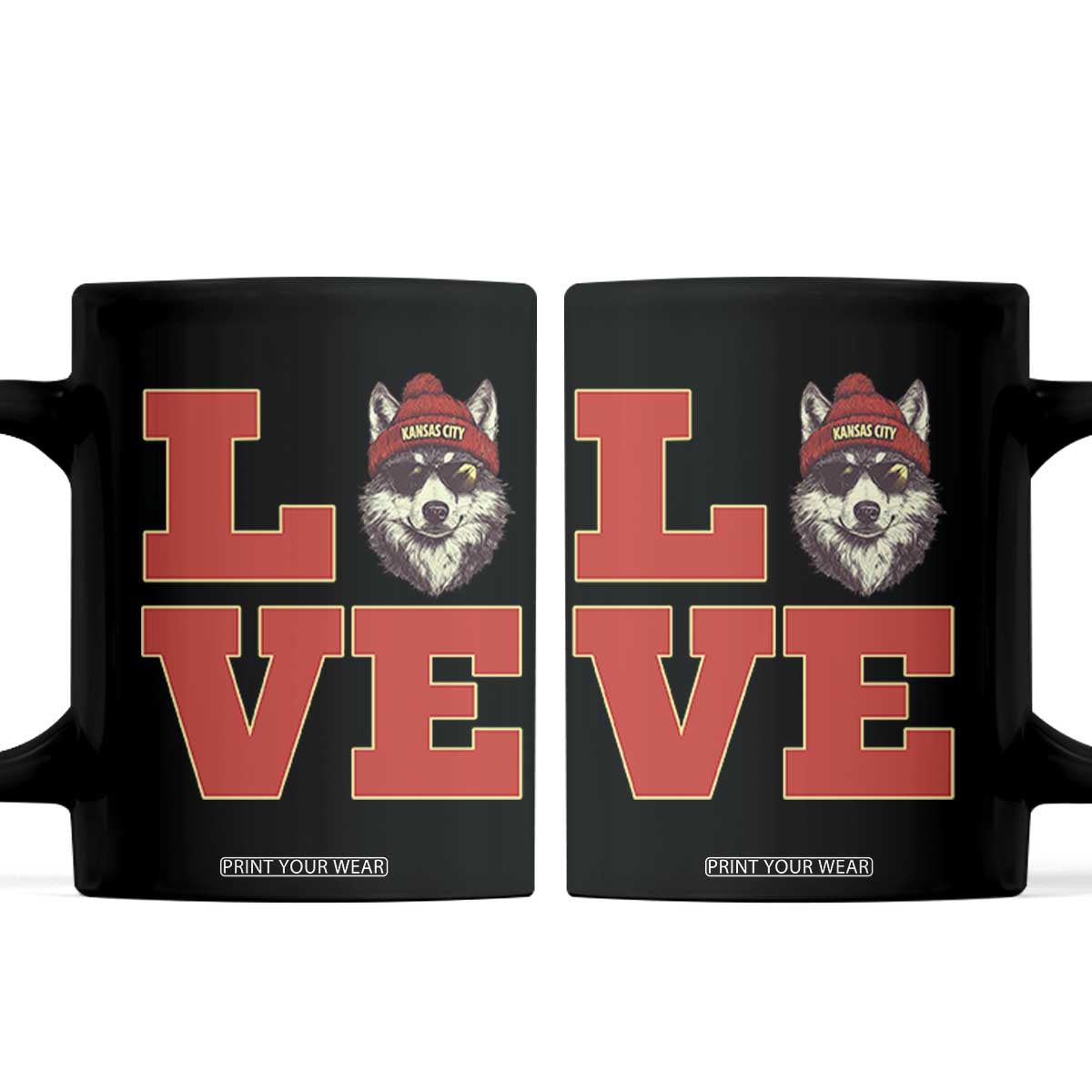 Midwest Wolf Football Pride Coffee Mug Game Day Gift TS12 Black Print Your Wear