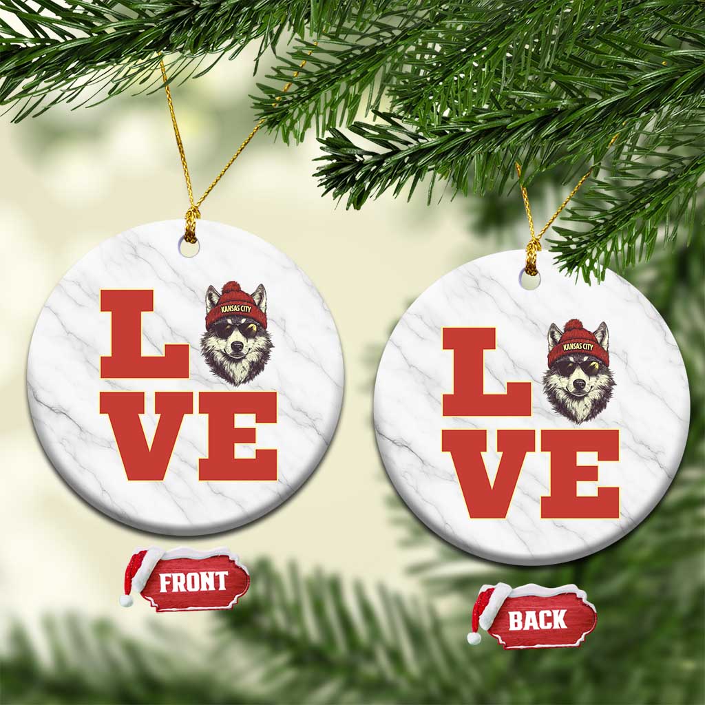 Midwest Wolf Football Pride Ceramic Ornament Game Day Gift TS12 1pc White Marble Print Your Wear