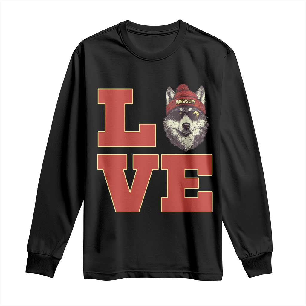 Midwest Wolf Football Pride Long Sleeve Shirt Game Day Gift TS12 Black Print Your Wear
