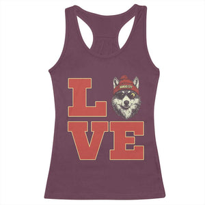 Midwest Wolf Football Pride Racerback Tank Top Game Day Gift TS12 Maroon Print Your Wear