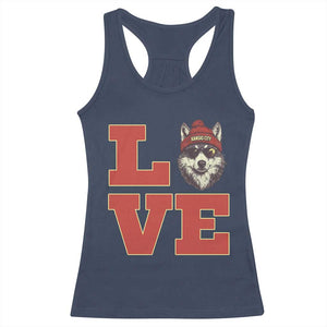 Midwest Wolf Football Pride Racerback Tank Top Game Day Gift TS12 Navy Print Your Wear