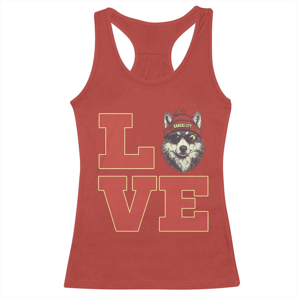 Midwest Wolf Football Pride Racerback Tank Top Game Day Gift TS12 Red Print Your Wear