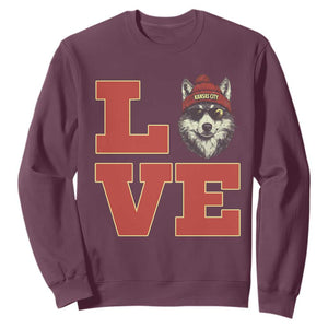 Midwest Wolf Football Pride Sweatshirt Game Day Gift TS12 Maroon Print Your Wear