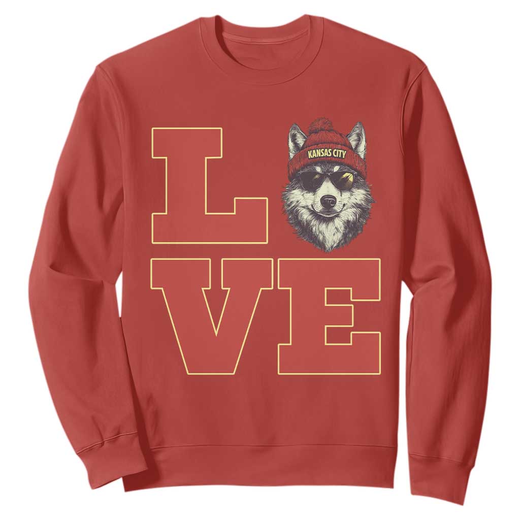 Midwest Wolf Football Pride Sweatshirt Game Day Gift TS12 Red Print Your Wear