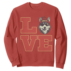 Midwest Wolf Football Pride Sweatshirt Game Day Gift TS12 Red Print Your Wear
