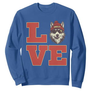 Midwest Wolf Football Pride Sweatshirt Game Day Gift TS12 Royal Blue Print Your Wear