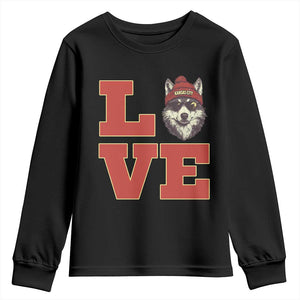 Midwest Wolf Football Pride Youth Sweatshirt Game Day Gift TS12 Black Print Your Wear
