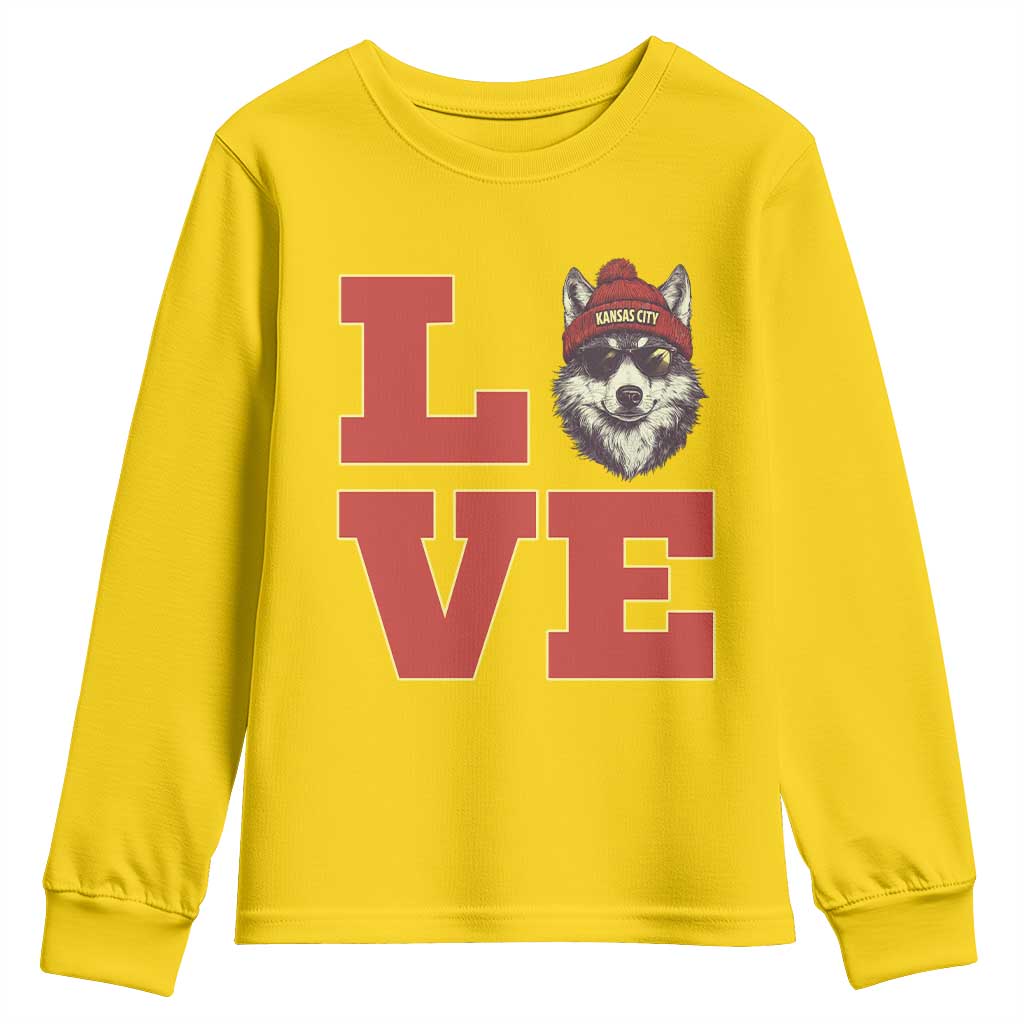 Midwest Wolf Football Pride Youth Sweatshirt Game Day Gift TS12 Daisy Print Your Wear