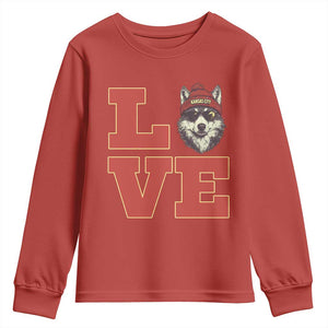 Midwest Wolf Football Pride Youth Sweatshirt Game Day Gift TS12 Red Print Your Wear