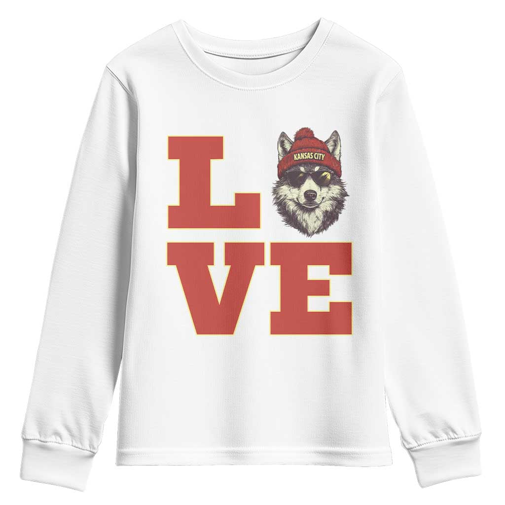 Midwest Wolf Football Pride Youth Sweatshirt Game Day Gift TS12 White Print Your Wear