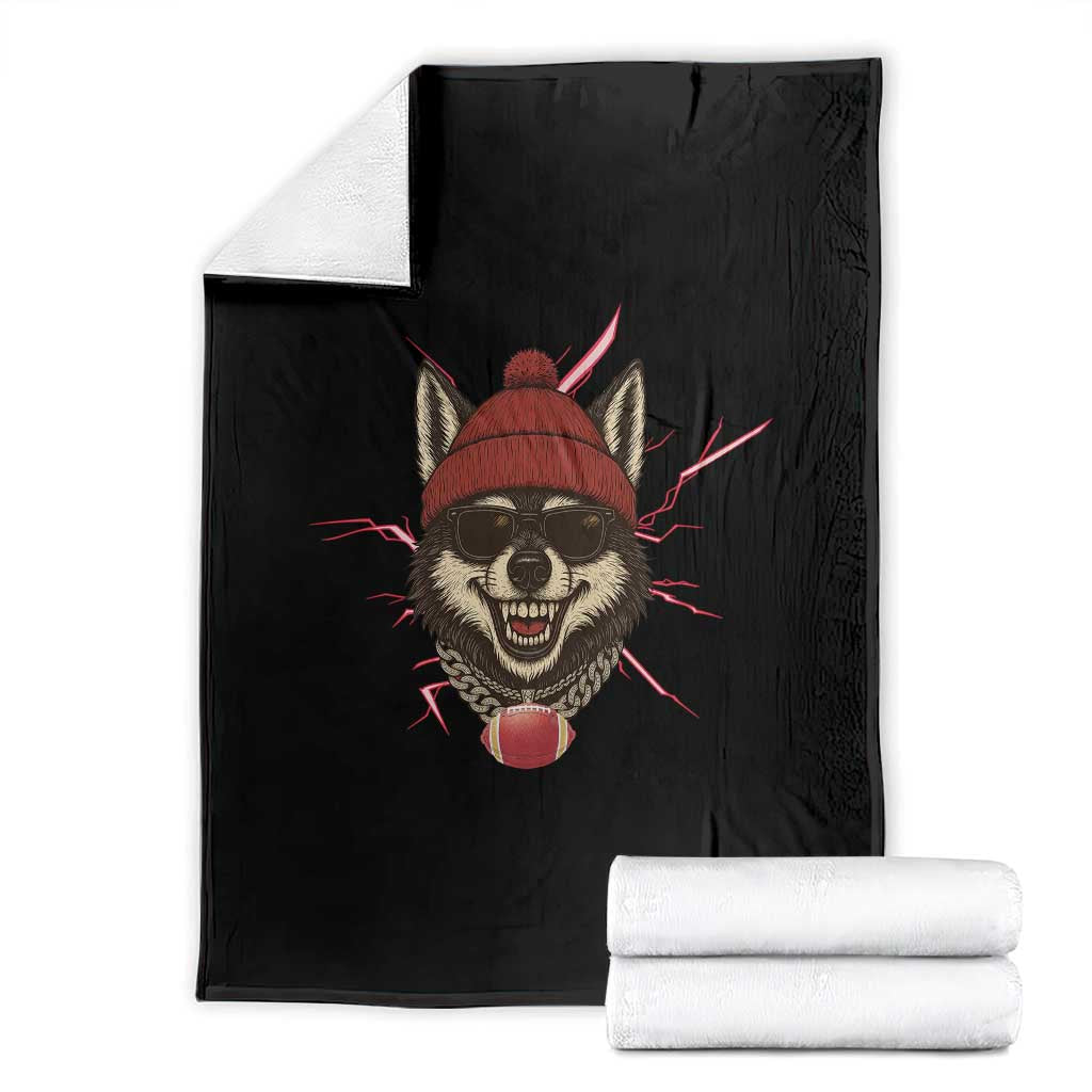 Howling Wolf Spirit For The Midwest Football Fan Throw Blanket TS12 Black Print Your Wear