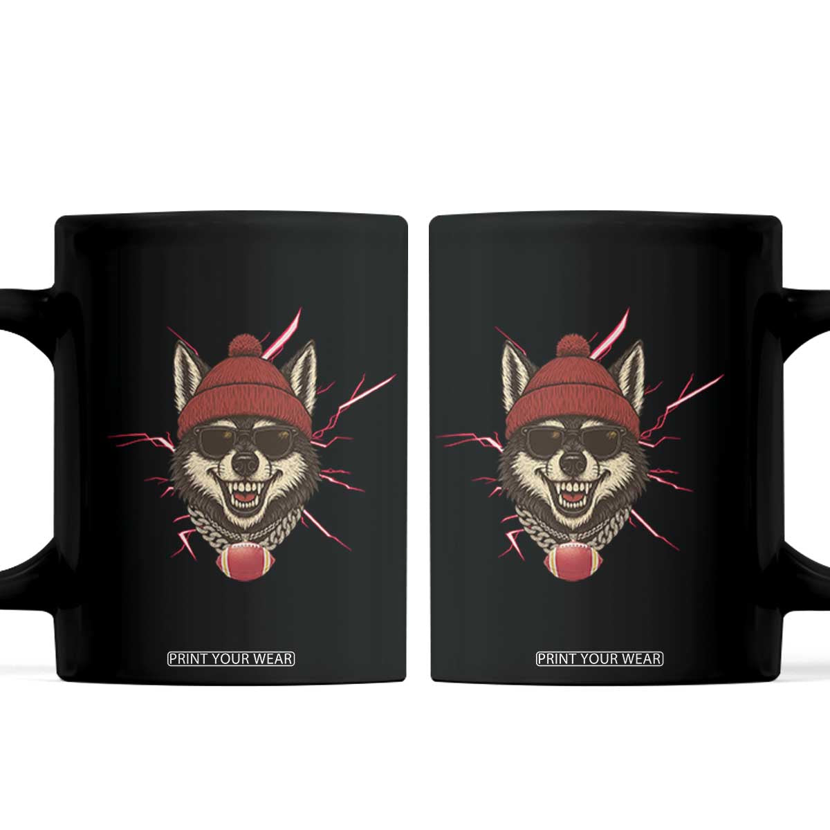 Howling Wolf Spirit For The Midwest Football Fan Coffee Mug TS12 Black Print Your Wear