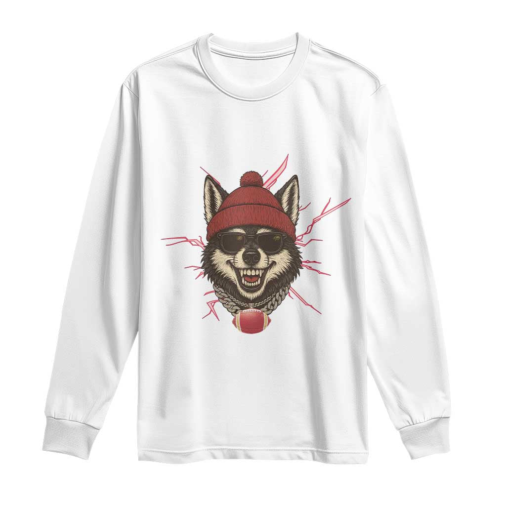 Howling Wolf Spirit For The Midwest Football Fan Long Sleeve Shirt TS12 White Print Your Wear