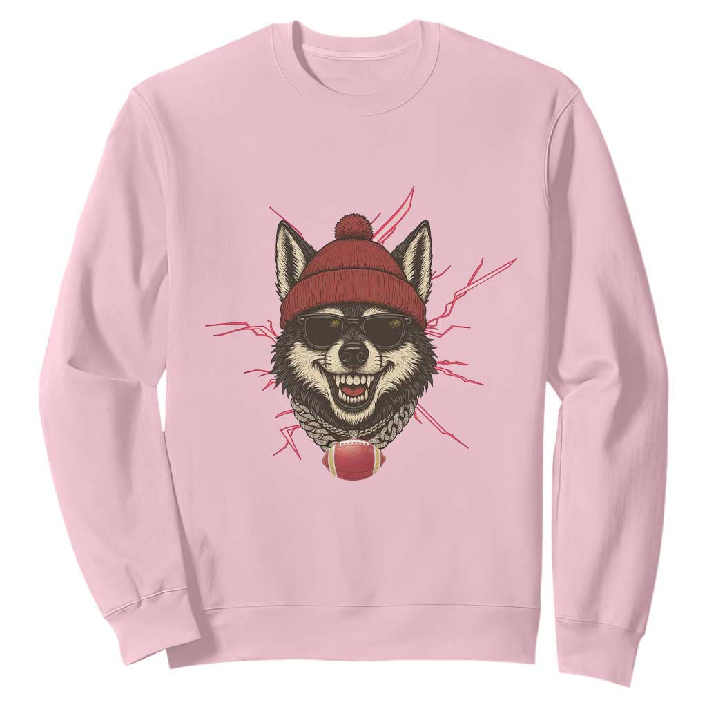Howling Wolf Spirit For The Midwest Football Fan Sweatshirt TS12 Light Pink Print Your Wear